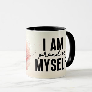 Taza Cita floral inspiradora/positiva con envoltura