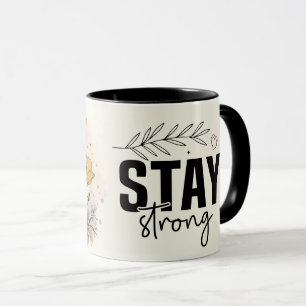 Taza Cita floral inspiradora/positiva con envoltura