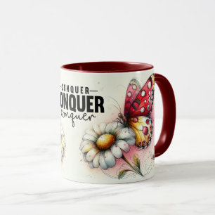 Taza Cita floral inspiradora/positiva con envoltura