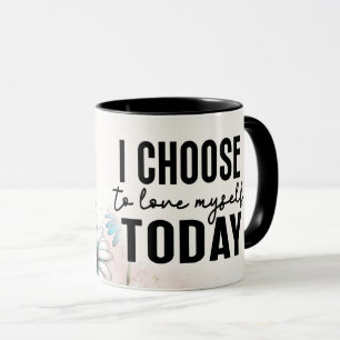 Taza Cita floral inspiradora/positiva con envoltura