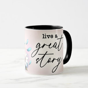 Taza Cita floral inspiradora/positiva con envoltura