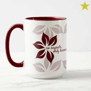 Taza Cita floral roja minimal moderna y positiva de la
