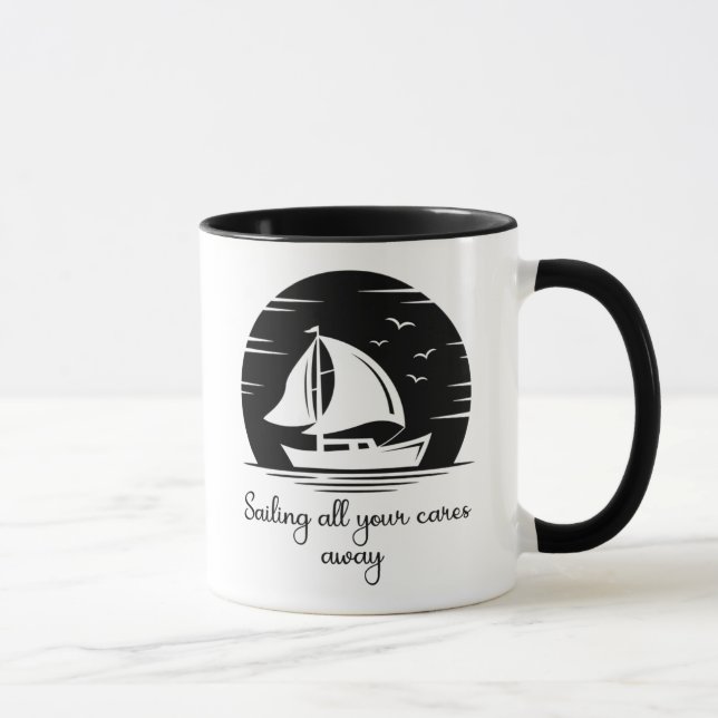 Taza Cita Inspiradora de barco de vela (Derecha)