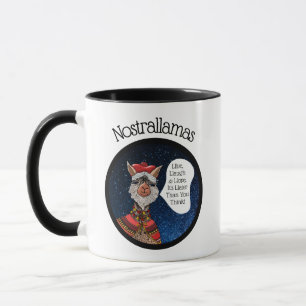 Taza Cita Inspiradora de Cute Nostradamus Llama Pun