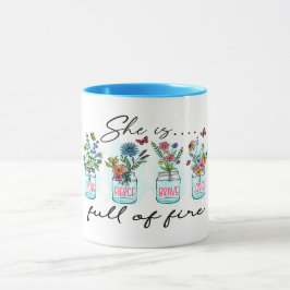 TAZA CITA INSPIRADORA DE "ELLA ESTÁ LLENA DE FUEGO"