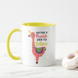 Taza Cita Inspiradora de Llama de Unicornio
