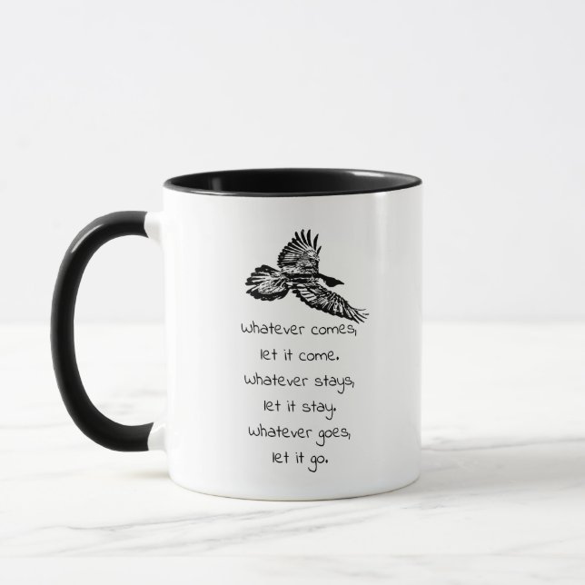 Taza Cita Inspiradora de pájaro de Black Raven (Izquierda)