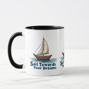 Taza Cita inspiradora náutica de velero vintage