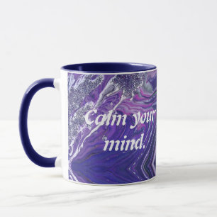 Taza Cita Inspiradora para Calmar tu Mente Geoda Púrpur