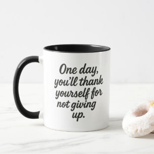 Taza Cita Inspiradora Tipografía Negrita Autoayuda