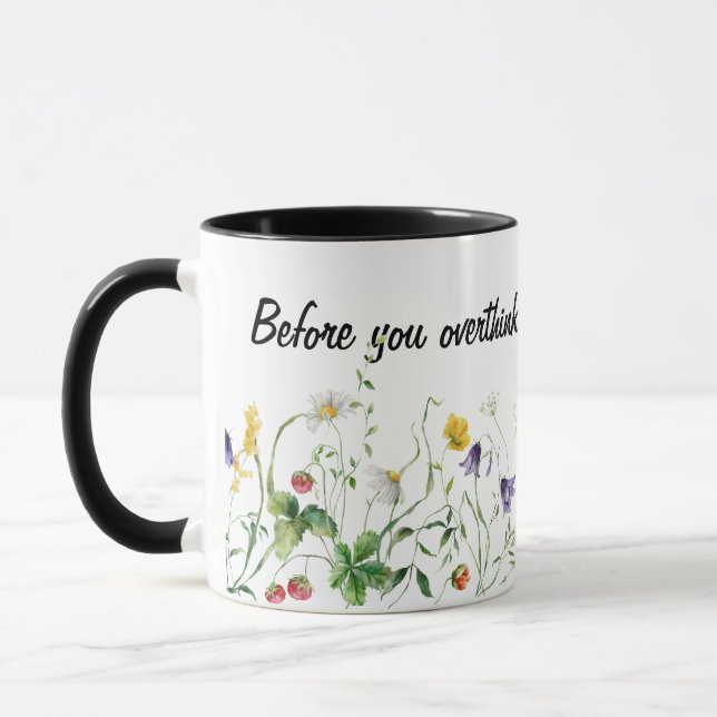Taza Cita inspiradora y flores silvestres en blanco (Izquierda)