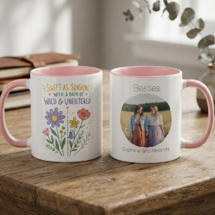 Taza Cita juguetona de flor silvestre Brillante floral