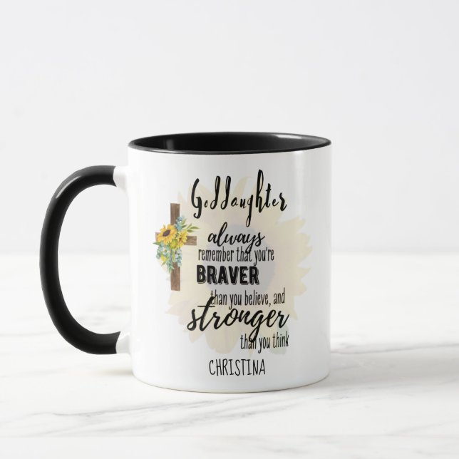 Taza Cita motivacional de GODDAUGHTER para adolescentes (Izquierda)