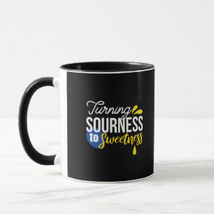 Taza Cita motivacional de limón de amargo a dulce