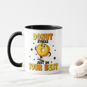 Taza Cita Motivacional Divertida de Donut Retro