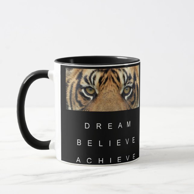 Taza Cita Motivacional Plantilla moderna en blanco y ne (Izquierda)