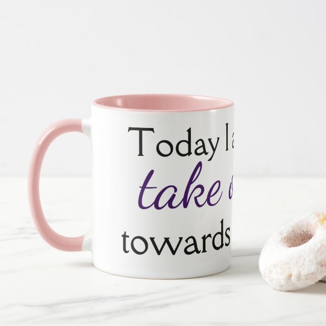 Taza Cita motivacional recortada Imprimir café rosa (Con donut)