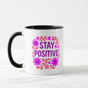Taza Cita Motivadora Floral Positiva