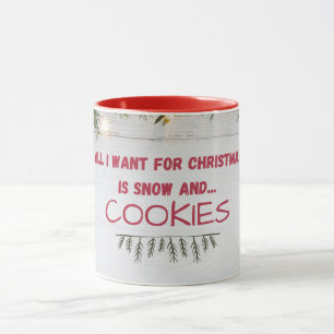 Taza "Cita navideña con nieve y galletas en barro"