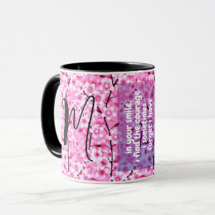 Taza Cita para mi hermana   Regalo monogramado floral r