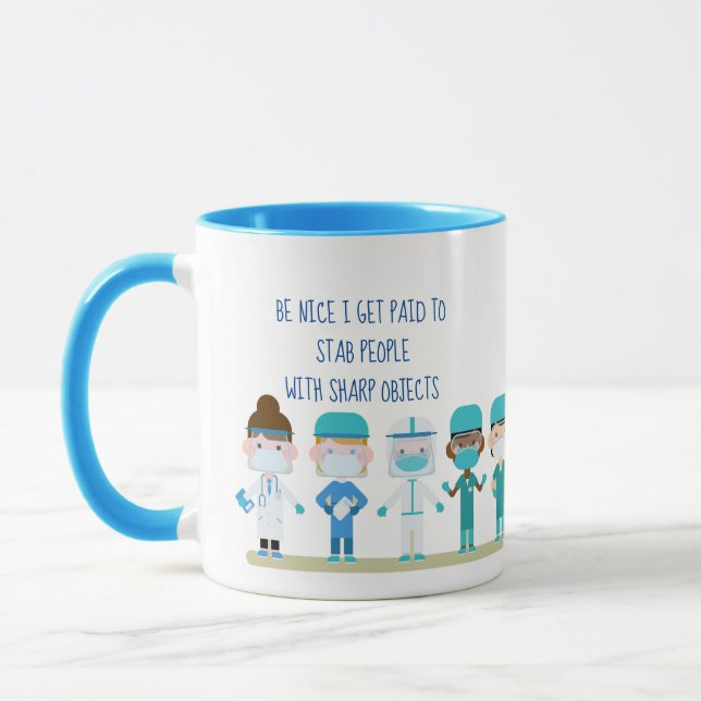 Taza Cita sobre objetos afilados de Médica de enfermerí (Izquierda)