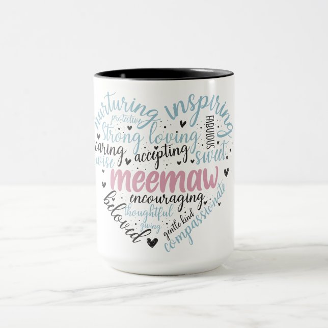Taza Citas de Cute Mother's Day/Heart/Meemaw (Centro)