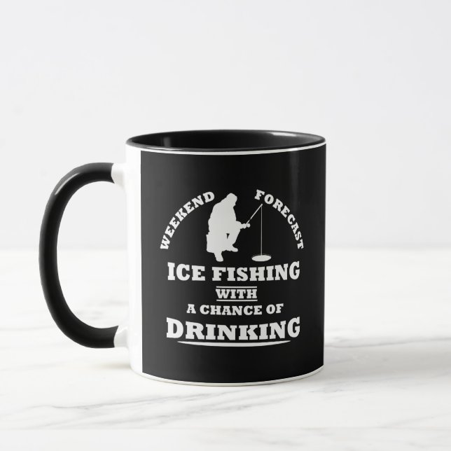 Taza Citas divertidas sobre pesca en hielo con alcohol (Izquierda)