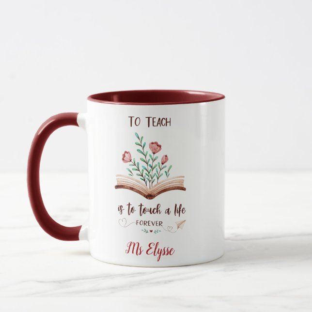 Taza Citas florales de color acuáticas personalizadas p (Izquierda)