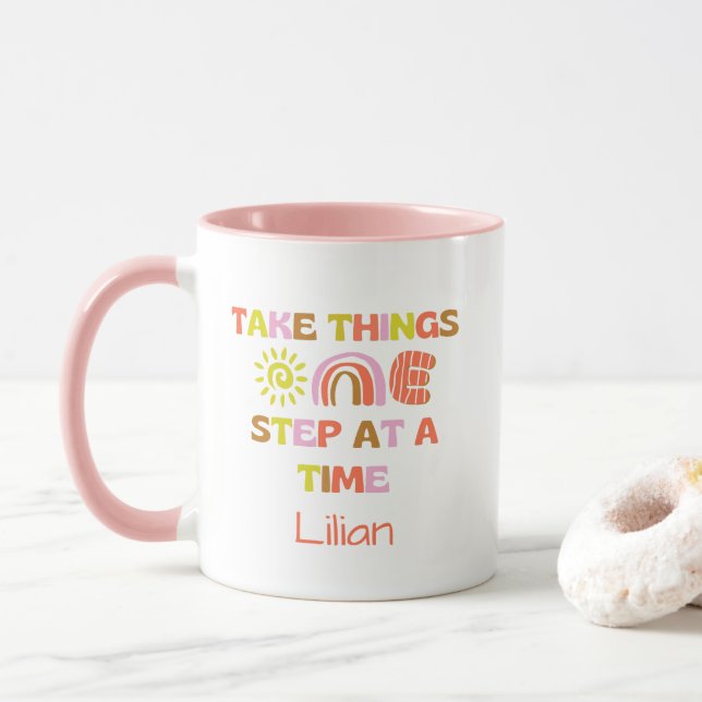 Taza Citas Motivacionales Personalizadas Cuto Retro (Con donut)