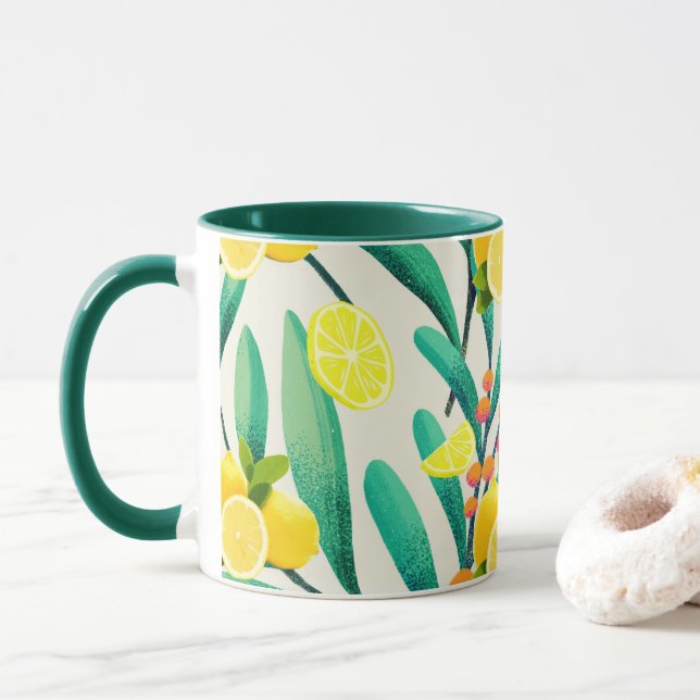Taza Cítricos TROPICAL SUMMER FRUTA Naranja Lemon Slice (Con donut)