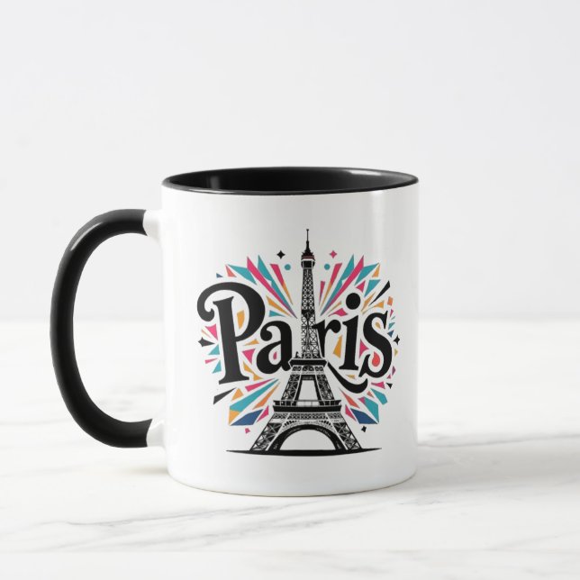 Taza City of Lights: Bold Paris Typography Art (Izquierda)