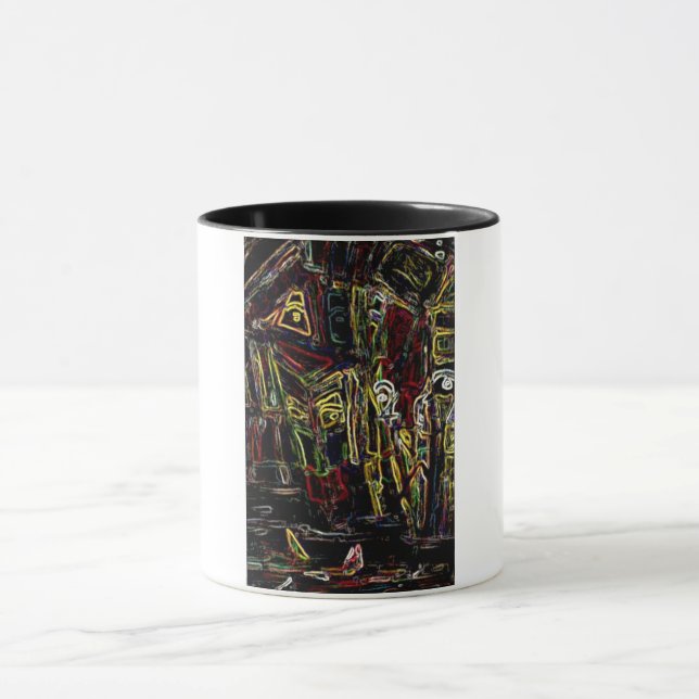 Taza ciudad de playa abstracta (Centro)