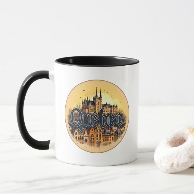 Taza Ciudad de Quebec Canadá (Con donut)