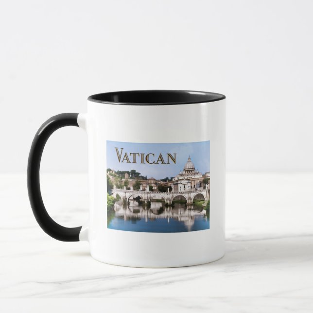 Taza Ciudad del Vaticano vista del texto VATICAN del (Izquierda)