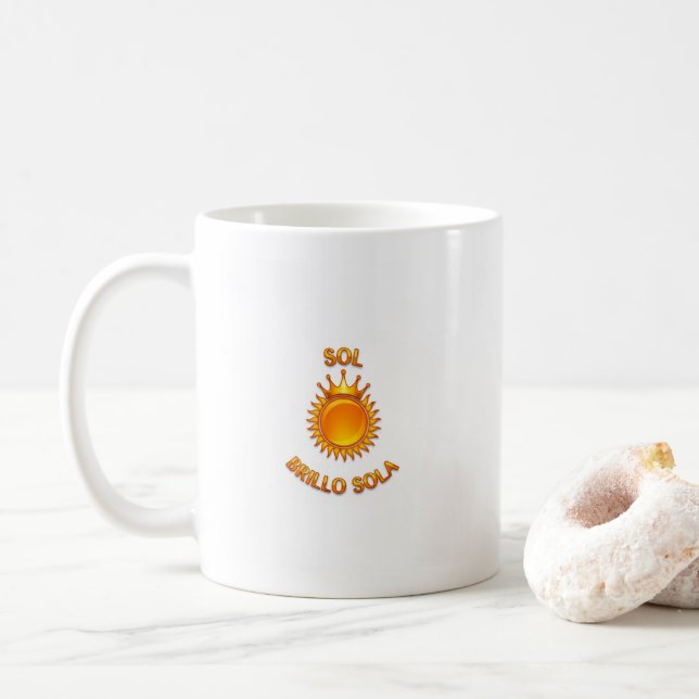 Taza clacica blanca Sol Brillante Sola  (Con donut)