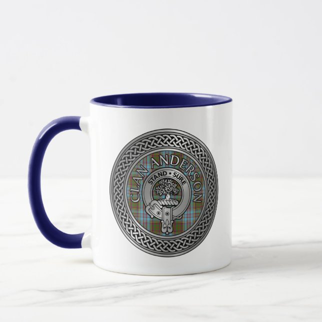 Taza Clan Anderson Escudo & Tartan Knot (Izquierda)