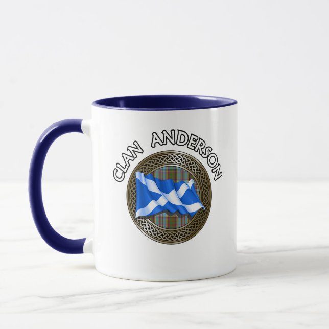 Taza Clan Anderson Tartan Knot & Flag (Izquierda)