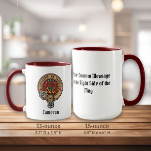Taza Clan Cameron Escudo sobre Tartán