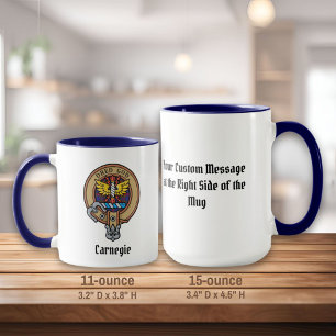 Taza Clan Carnegie Escudo sobre Tartán
