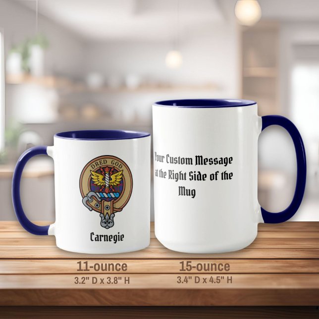 Taza Clan Carnegie Escudo sobre Tartán (Subido por el creador)