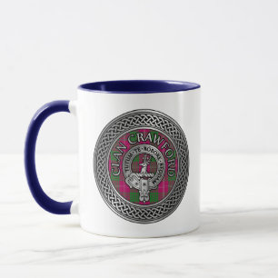 Taza Clan Crawford Escudo y Tartan Knot