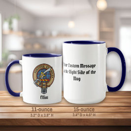 Taza Clan Elliot Escudo sobre el antiguo Tartán Mug