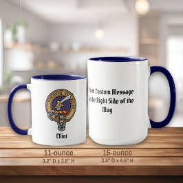 Taza Clan Elliot Escudo sobre el moderno Tartán Mug