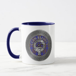 Taza Clan ELLioTT Escudo y Tartan Knot