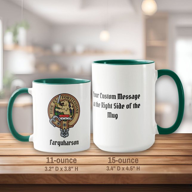 Taza Clan Farquharson Escudo sobre Tartan Mug (Subido por el creador)