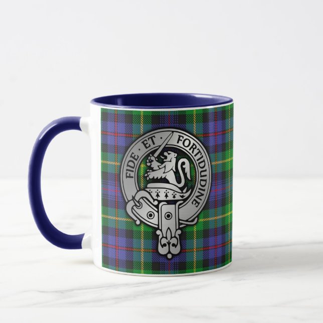 Taza Clan Farquharson Escudo y Tartán (Izquierda)