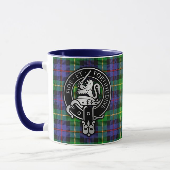 Taza Clan Farquharson Escudo y Tartan Mug (Izquierda)