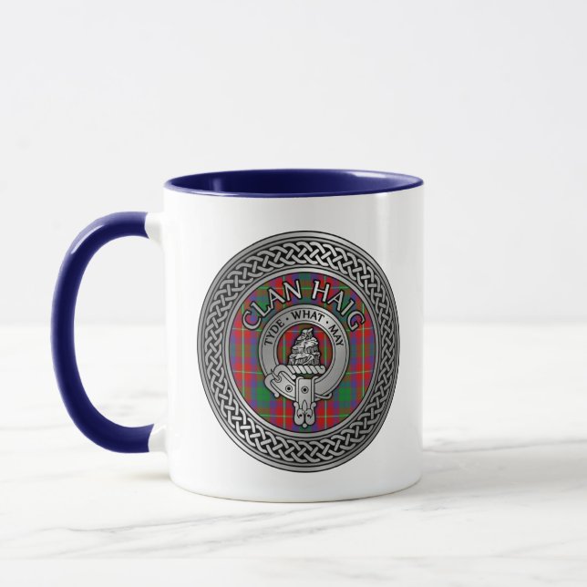 Taza Clan Haig Escudo y Tartan Knot (Izquierda)
