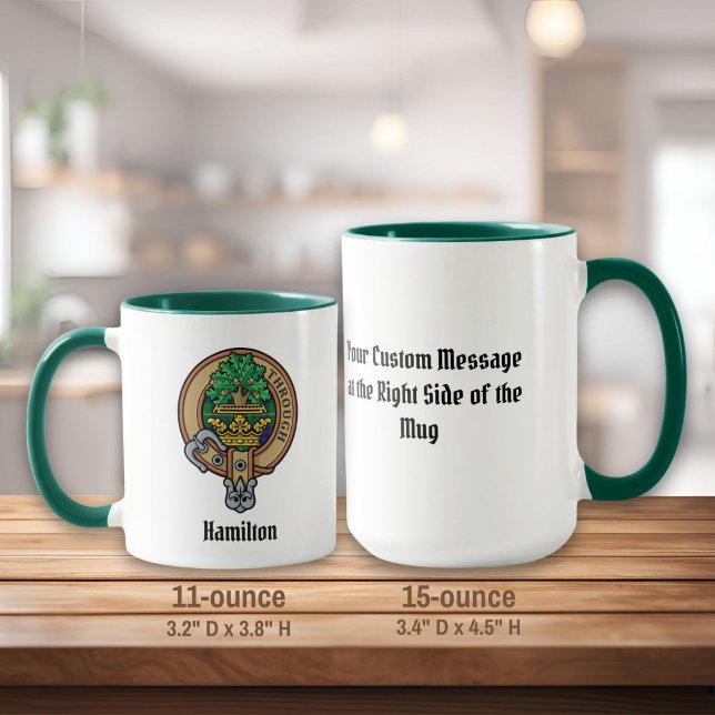 Taza Clan Hamilton Escudo sobre la caza de Tartan Mug (Subido por el creador)