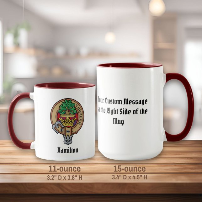 Taza Clan Hamilton Escudo sobre Red Tartan Mug (Subido por el creador)